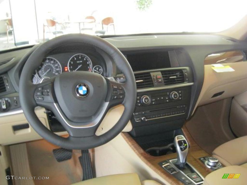 2011 BMW X3 xDrive 35i Sand Beige Nevada Leather Dashboard Photo #42303292