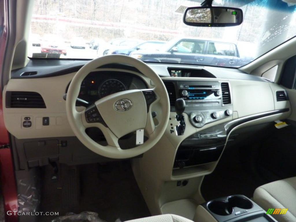 2011 Sienna LE - Salsa Red Pearl / Bisque photo #10