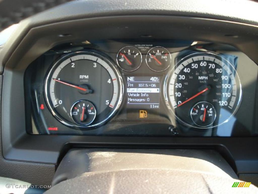 2011 Dodge Ram 3500 HD Laramie Mega Cab 4x4 Gauges Photo #42304800