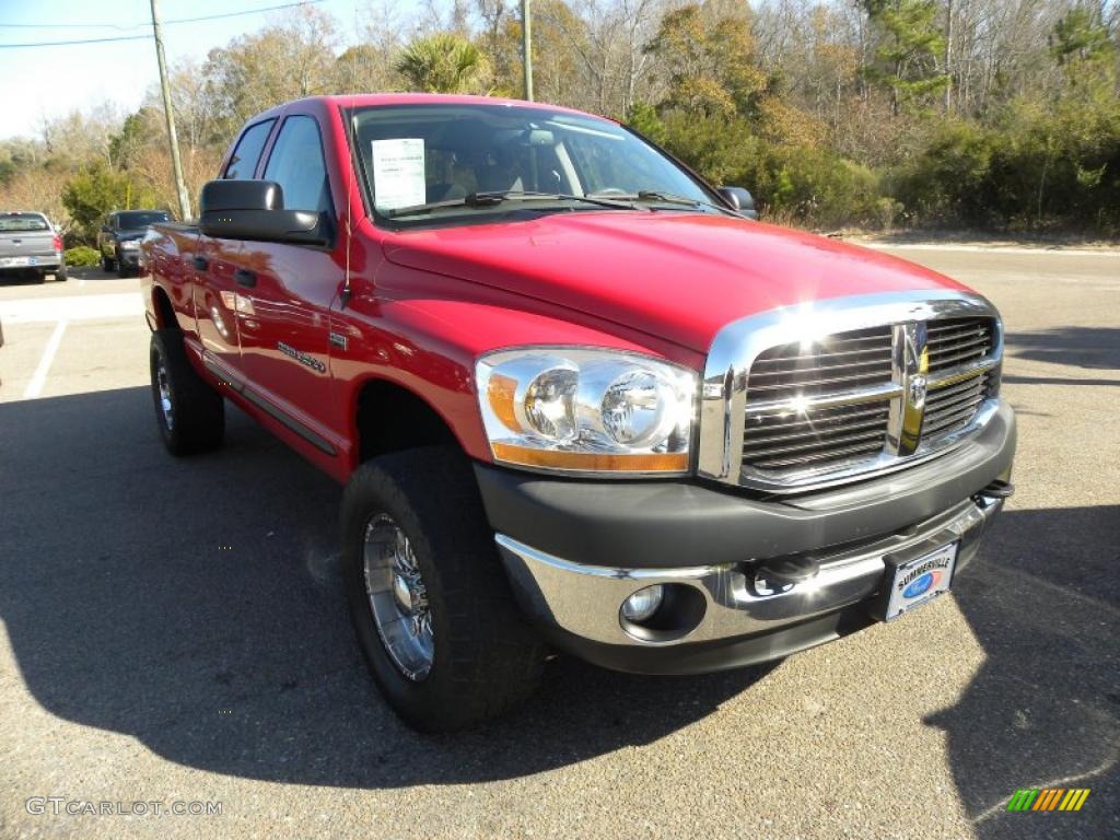 2006 Ram 2500 TRX4 Quad Cab 4x4 - Flame Red / Medium Slate Gray photo #1