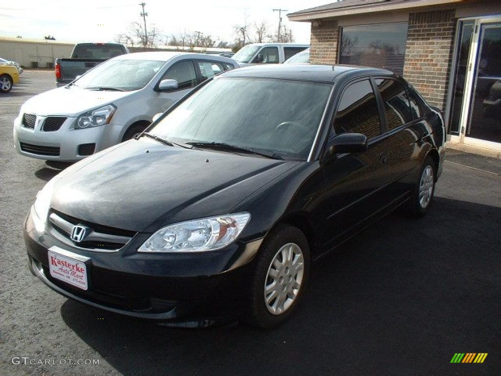 2005 Civic LX Sedan - Nighthawk Black Pearl / Gray photo #1