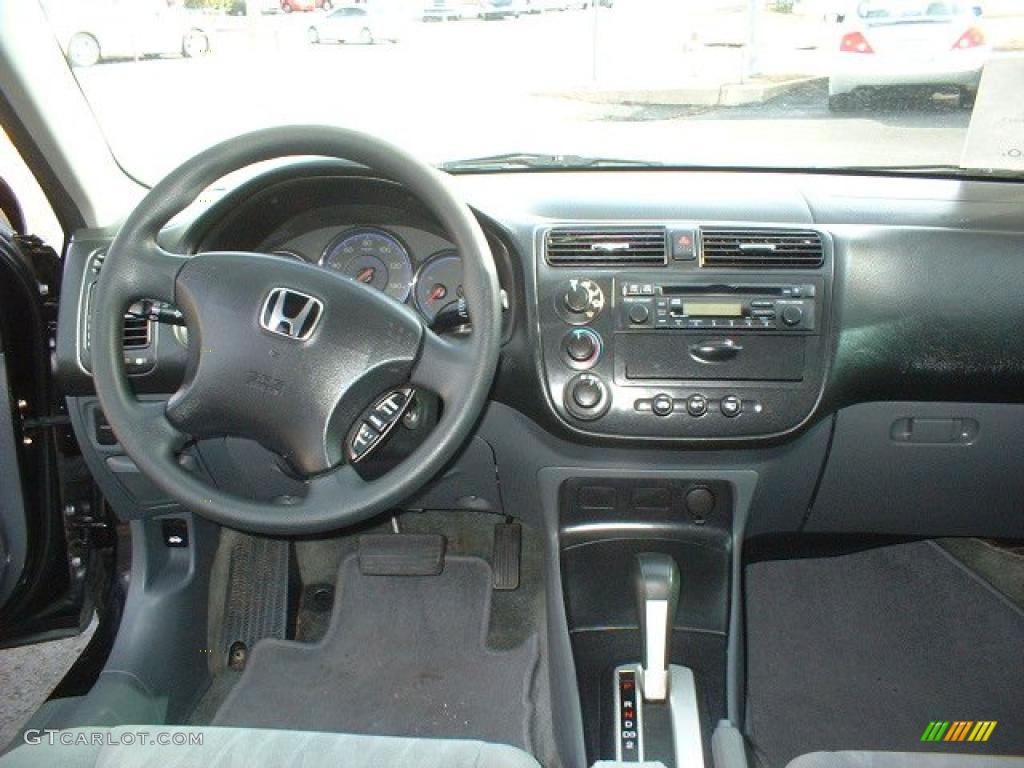 2005 Civic LX Sedan - Nighthawk Black Pearl / Gray photo #10