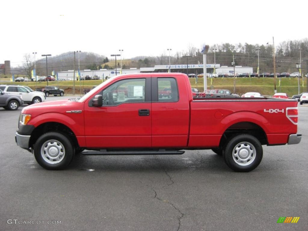 Vermillion Red 2011 Ford F150 XL SuperCab 4x4 Exterior Photo #42317279