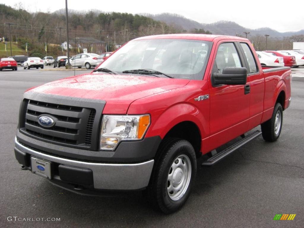 Vermillion Red 2011 Ford F150 XL SuperCab 4x4 Exterior Photo #42317299
