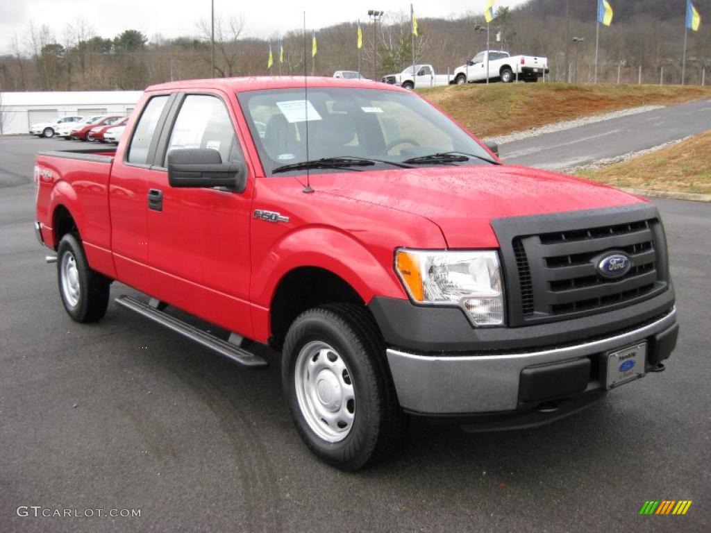 Vermillion Red 2011 Ford F150 XL SuperCab 4x4 Exterior Photo #42317331