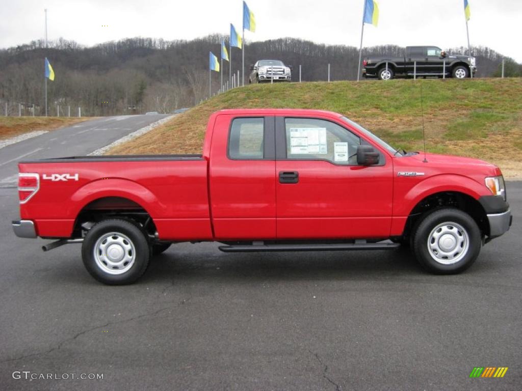 Vermillion Red 2011 Ford F150 XL SuperCab 4x4 Exterior Photo #42317351