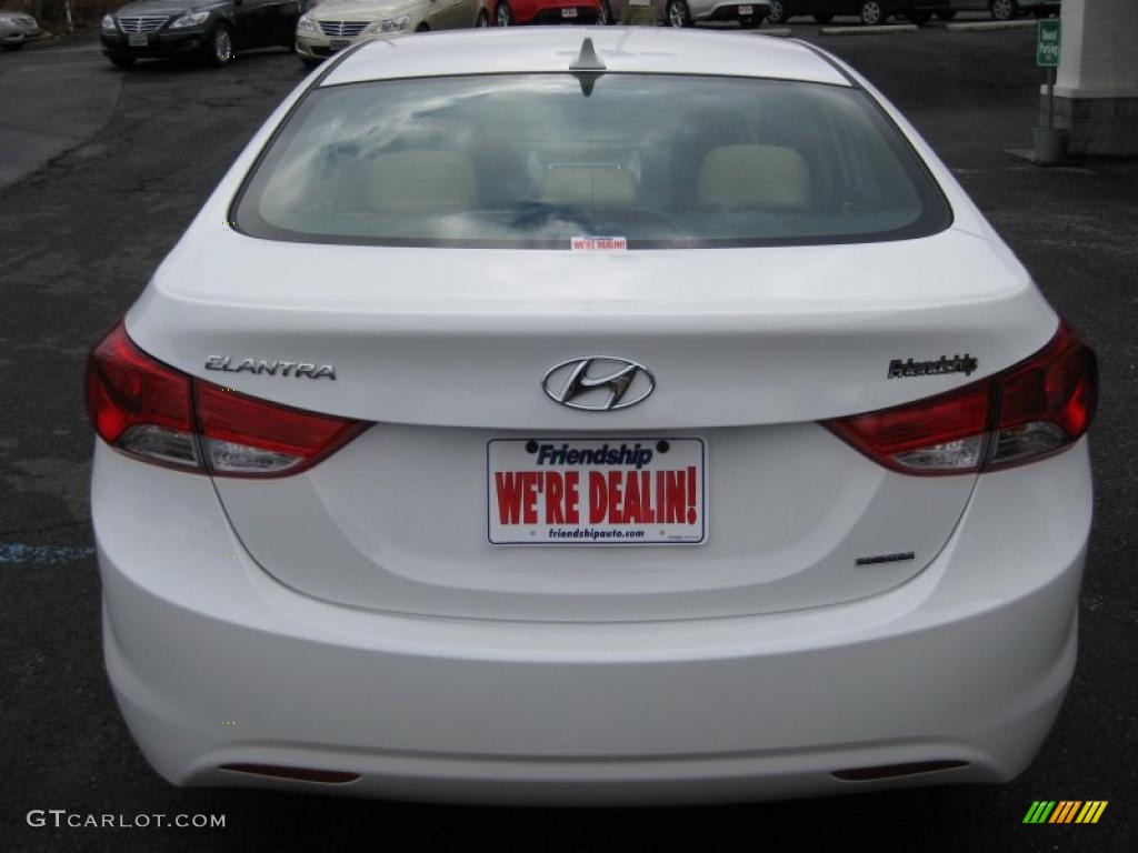 2011 Elantra Limited - Pearl White / Beige photo #7