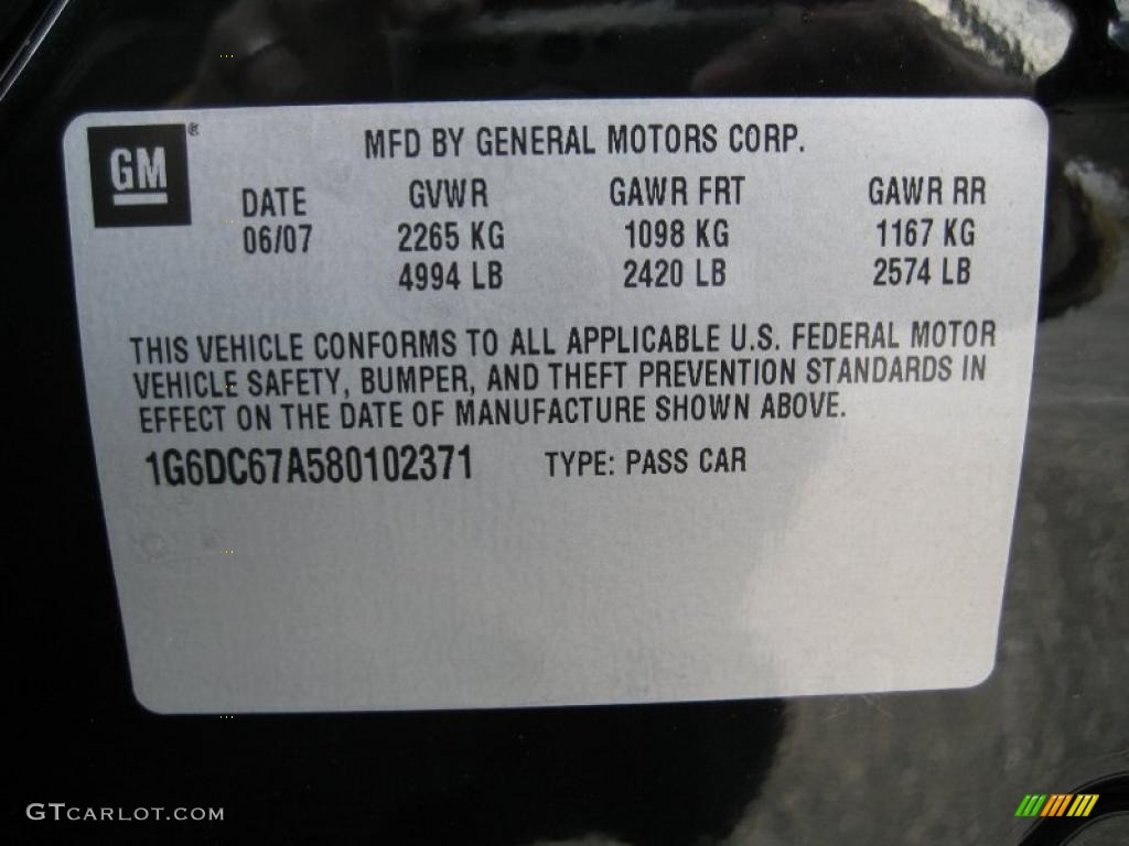 2008 Cadillac STS V8 Info Tag Photo #42324775