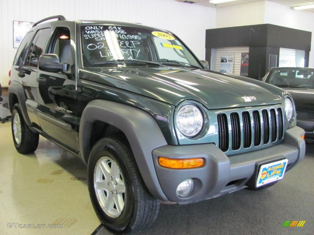 2002 Liberty Sport 4x4 - Shale Green Metallic / Taupe photo #21