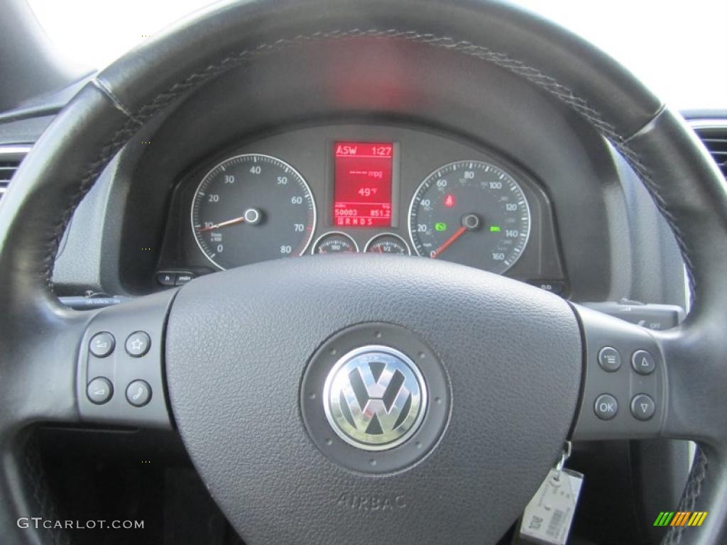 2008 Volkswagen Eos Lux Titan Black Steering Wheel Photo #42332983