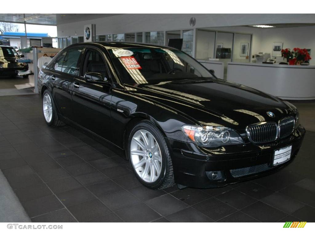 2006 7 Series 750i Sedan - Black Sapphire Metallic / Black Nasca Leather photo #7