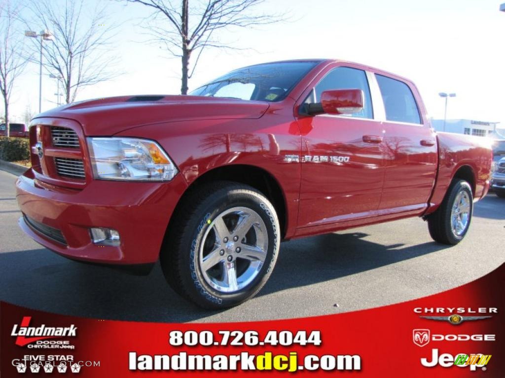 2011 Ram 1500 Sport Crew Cab - Flame Red / Dark Slate Gray photo #1