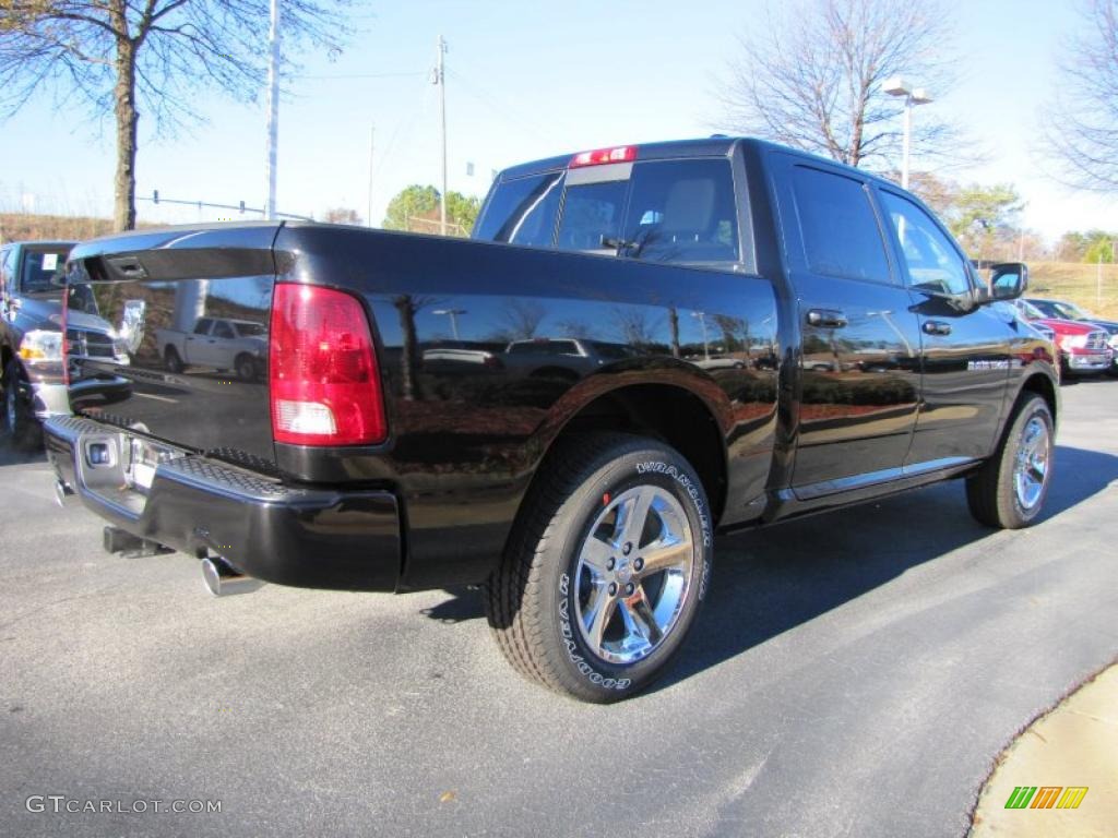 2011 Ram 1500 Sport Crew Cab - Brilliant Black Crystal Pearl / Dark Slate Gray photo #3