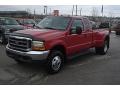 2000 Red Ford F350 Super Duty Lariat Extended Cab 4x4 Dually  photo #1