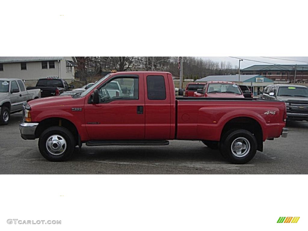 2000 F350 Super Duty Lariat Extended Cab 4x4 Dually - Red / Medium Parchment photo #2