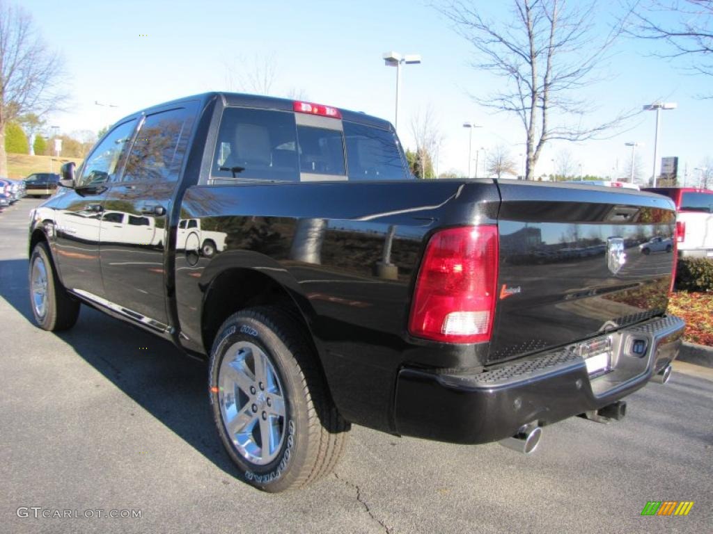 2011 Ram 1500 Sport Crew Cab - Brilliant Black Crystal Pearl / Dark Slate Gray photo #2