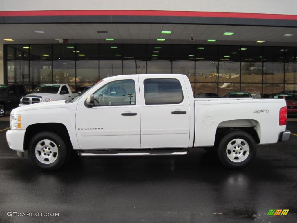 2008 Silverado 1500 LTZ Crew Cab 4x4 - Summit White / Light Titanium/Ebony Accents photo #2