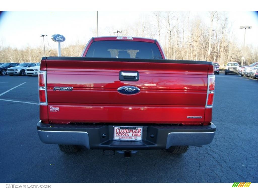 2011 F150 XLT SuperCab 4x4 - Red Candy Metallic / Steel Gray photo #4