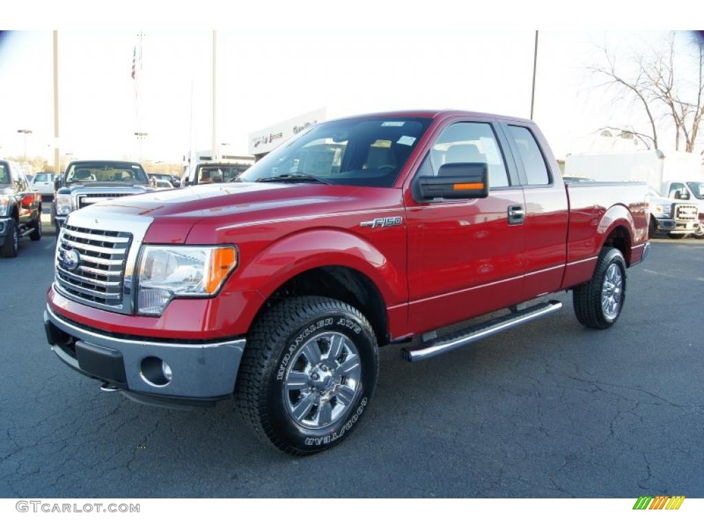 2011 F150 XLT SuperCab 4x4 - Red Candy Metallic / Steel Gray photo #6