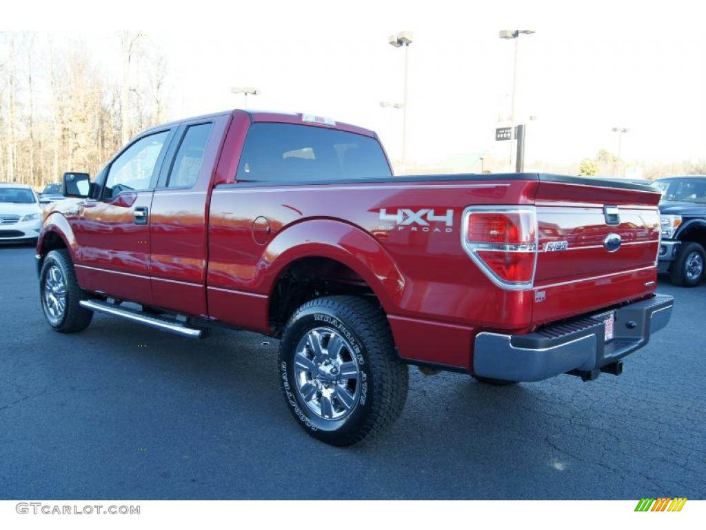 2011 F150 XLT SuperCab 4x4 - Red Candy Metallic / Steel Gray photo #41