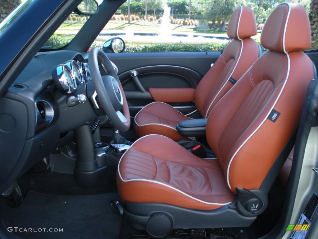 Malt Brown English Leather Interior 2008 Mini Cooper S Convertible Photo #42349248