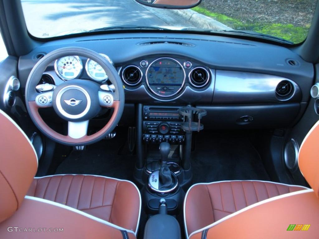 2008 Mini Cooper S Convertible Malt Brown English Leather Dashboard Photo #42349344