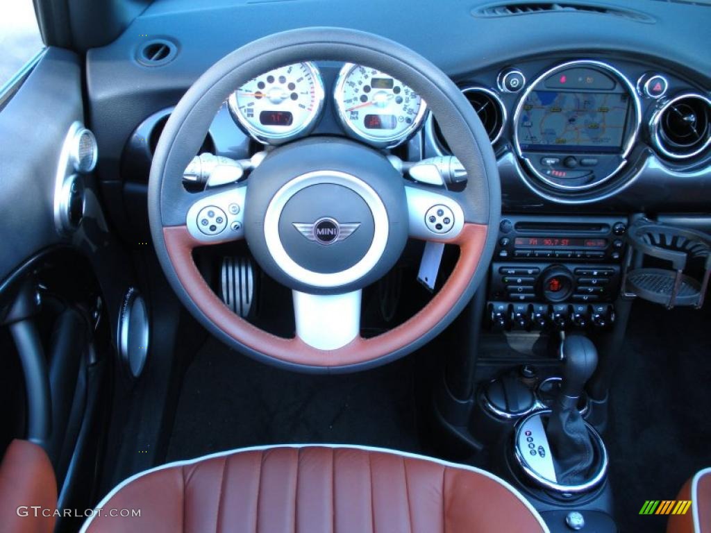 2008 Cooper S Convertible - Pure Silver Metallic / Malt Brown English Leather photo #24