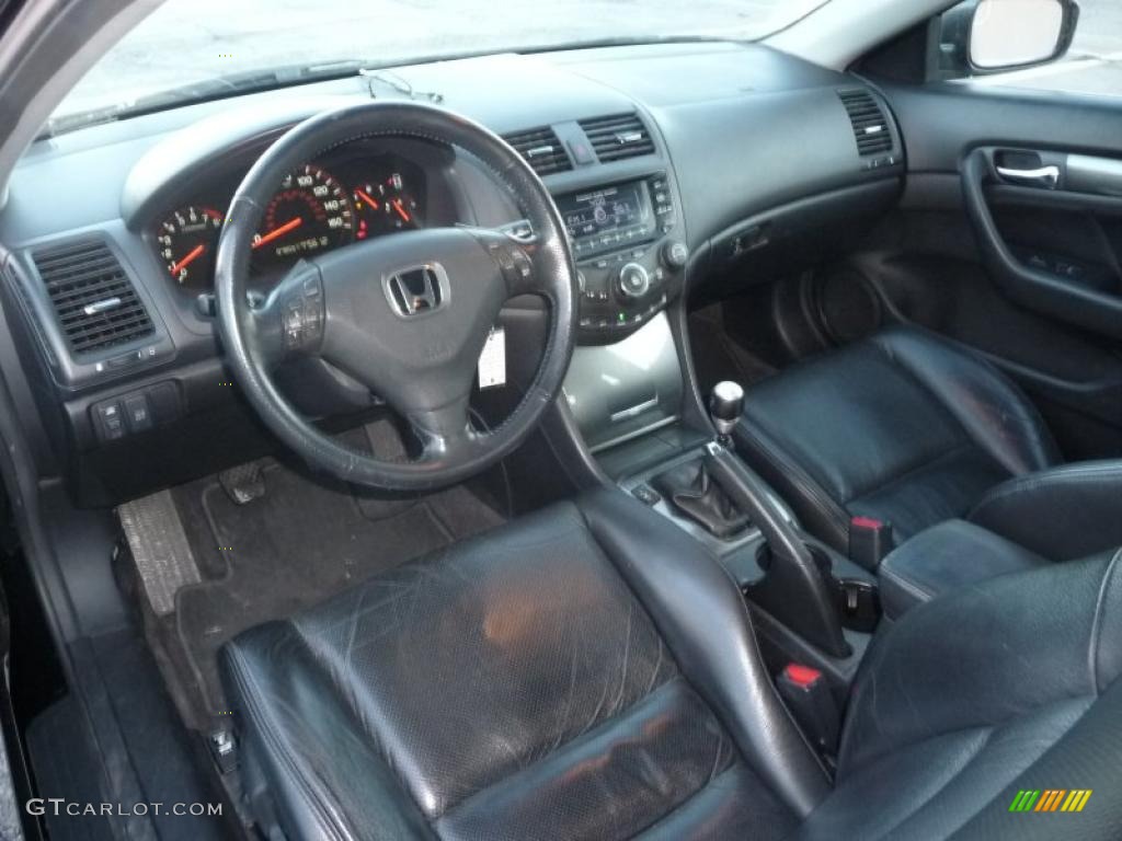 Black Interior 2003 Honda Accord Ex V6 Coupe Photo 42352485
