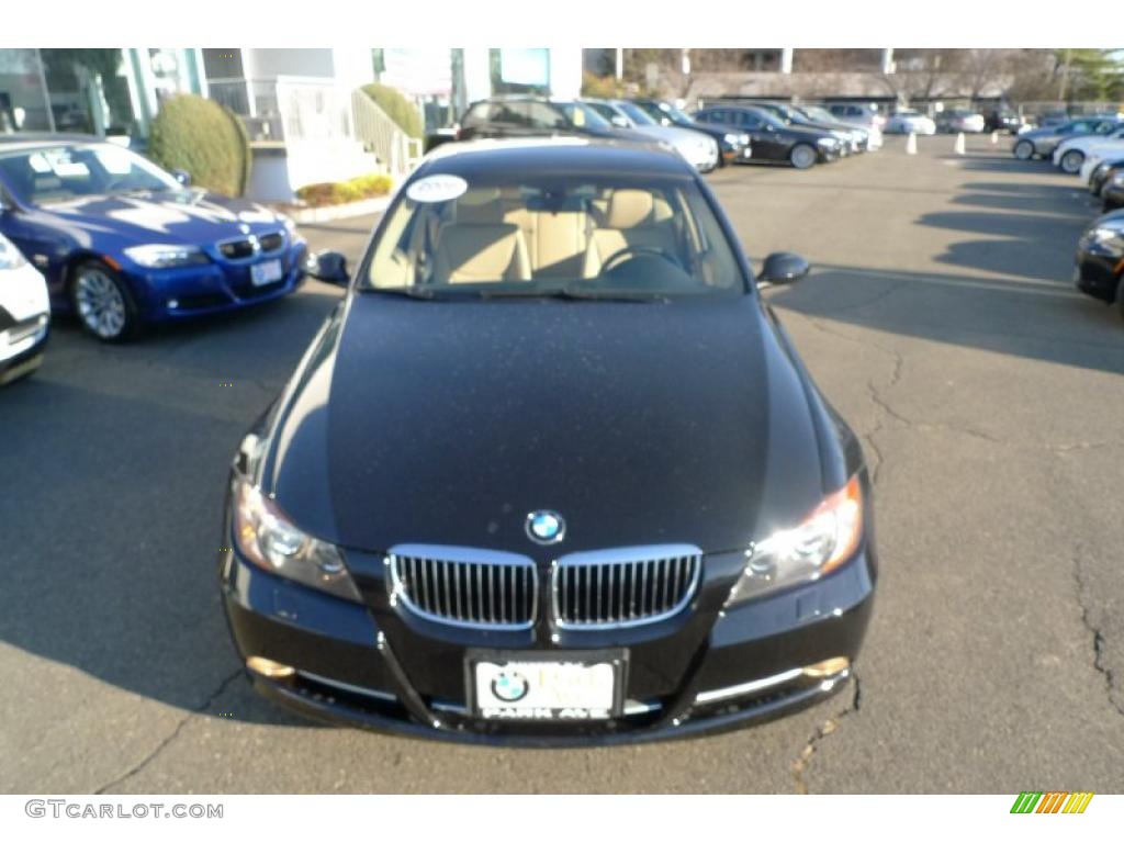 2008 3 Series 335xi Sedan - Jet Black / Beige photo #11