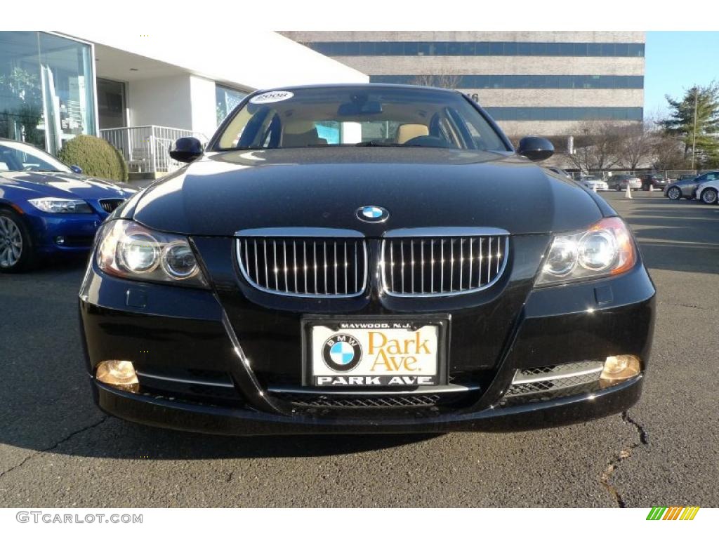 2008 3 Series 335xi Sedan - Jet Black / Beige photo #13