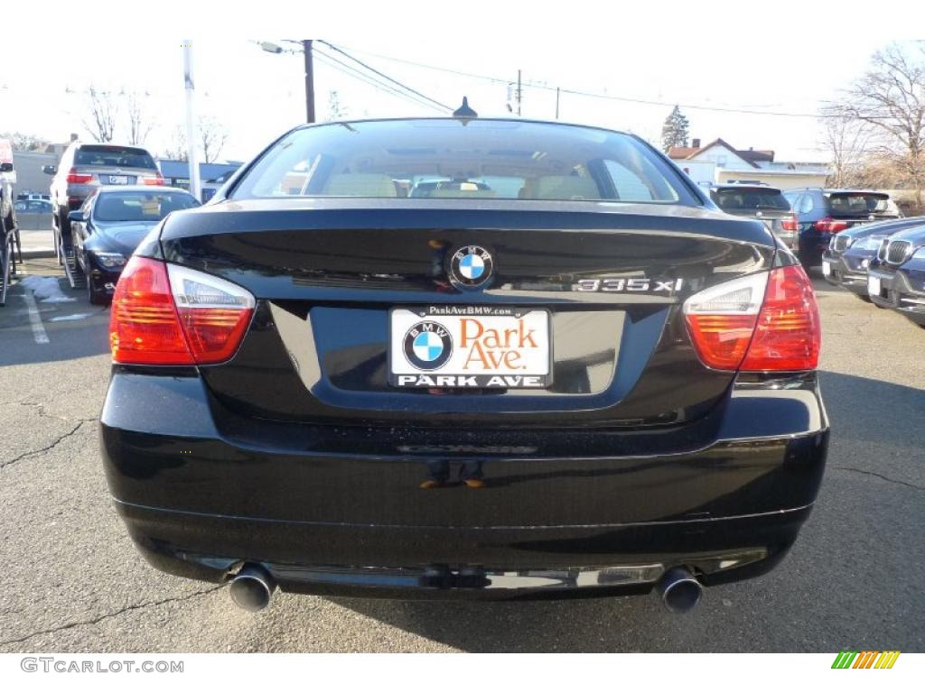 2008 3 Series 335xi Sedan - Jet Black / Beige photo #14