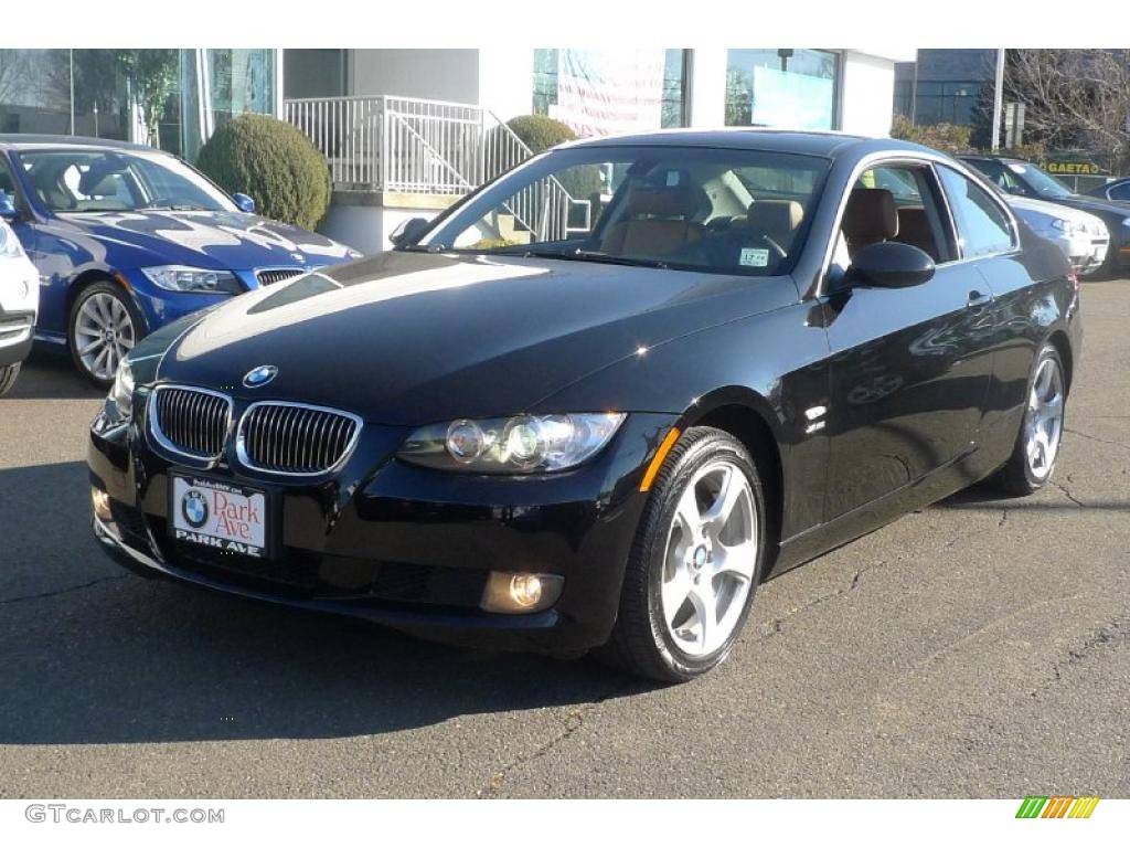 2009 3 Series 328xi Coupe - Jet Black / Saddle Brown Dakota Leather photo #1