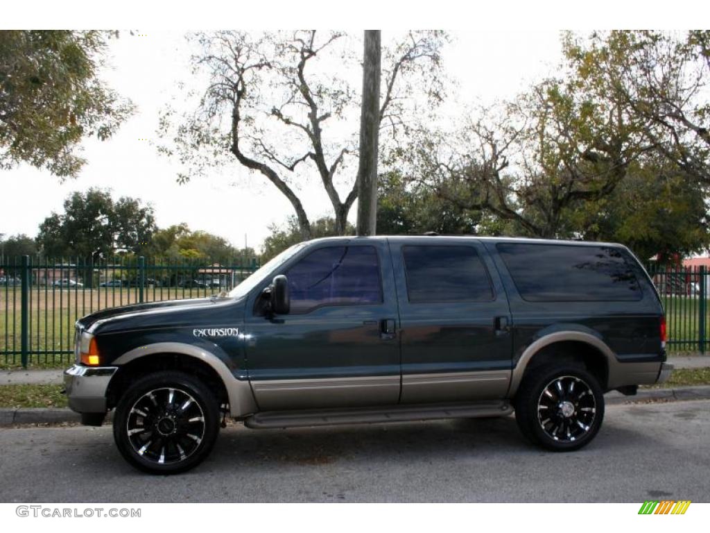 2000 Excursion Limited 4x4 - Dark Green Satin Metallic / Medium Parchment photo #3