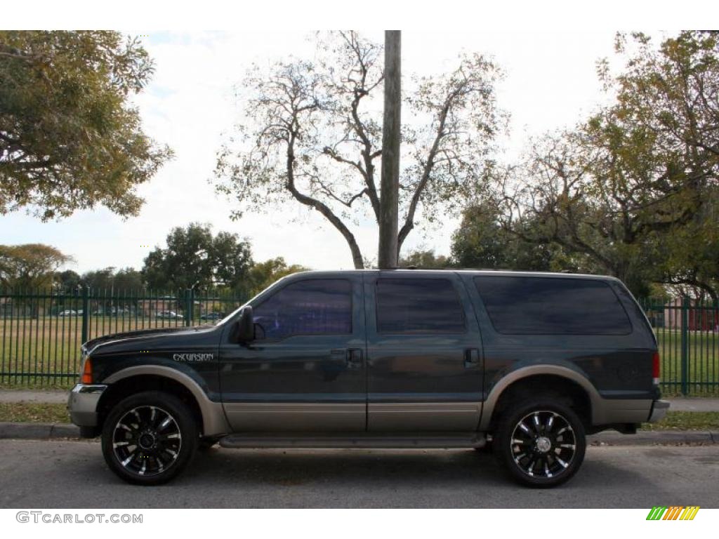 2000 Excursion Limited 4x4 - Dark Green Satin Metallic / Medium Parchment photo #4