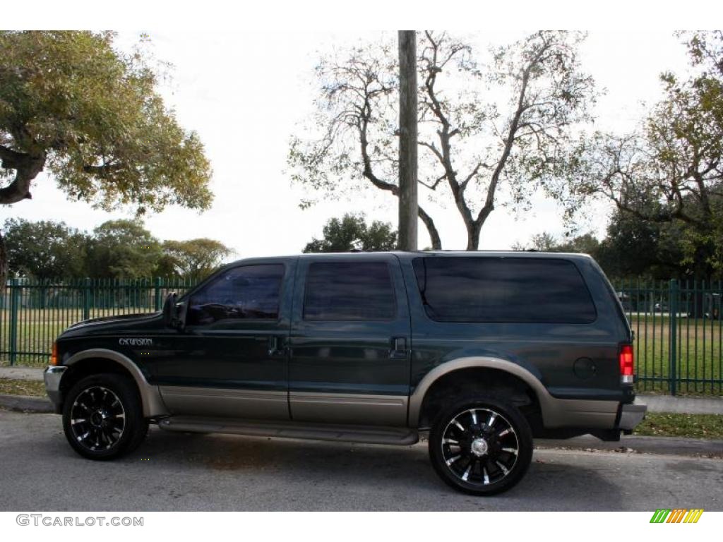 2000 Excursion Limited 4x4 - Dark Green Satin Metallic / Medium Parchment photo #5