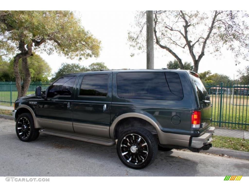 2000 Excursion Limited 4x4 - Dark Green Satin Metallic / Medium Parchment photo #6