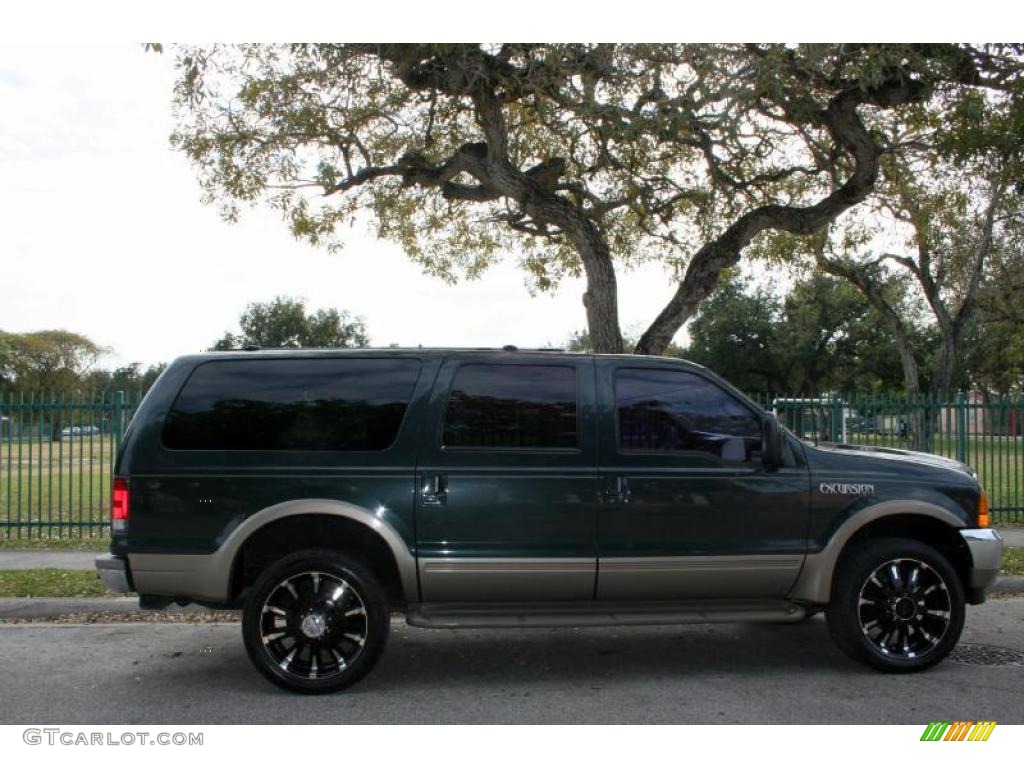 2000 Excursion Limited 4x4 - Dark Green Satin Metallic / Medium Parchment photo #12