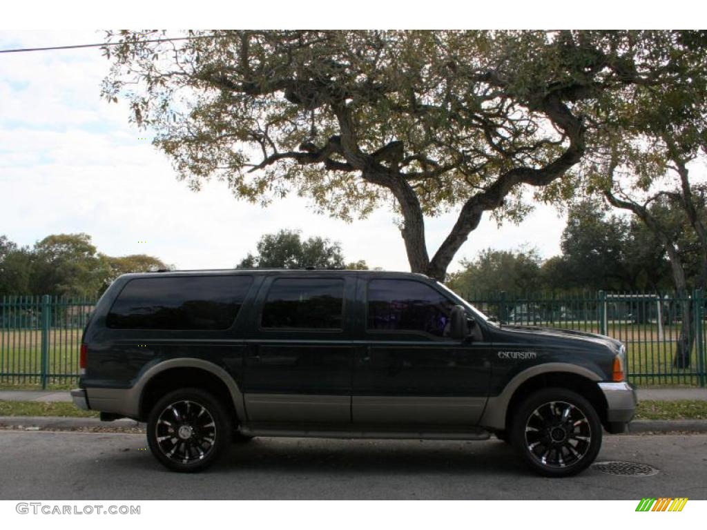 2000 Excursion Limited 4x4 - Dark Green Satin Metallic / Medium Parchment photo #13
