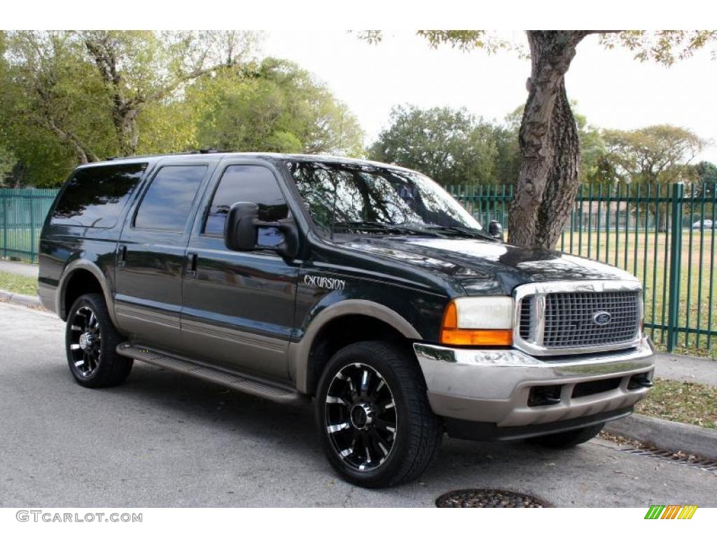 2000 Excursion Limited 4x4 - Dark Green Satin Metallic / Medium Parchment photo #16