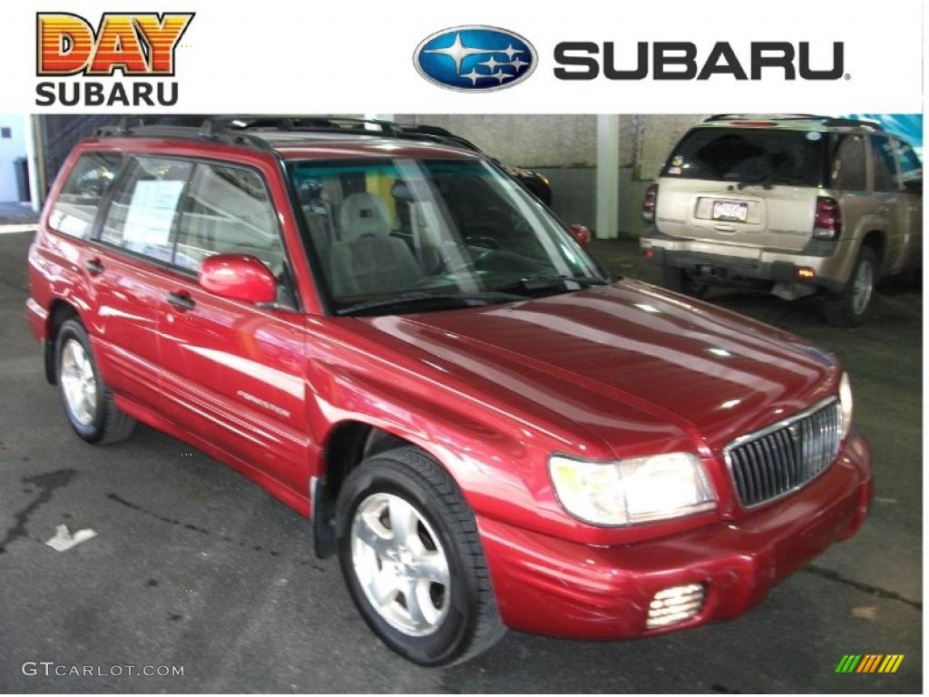 2001 Forester 2.5 S - Sedona Red Pearl / Beige photo #1