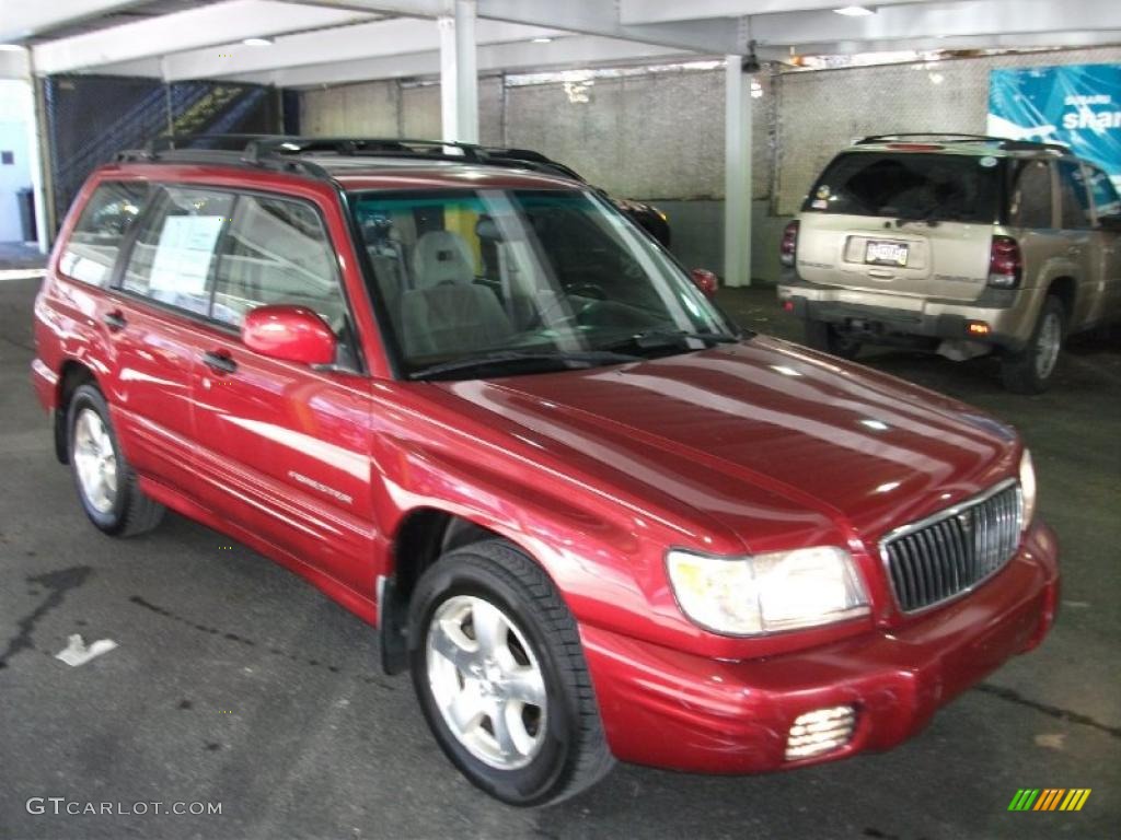 2001 Forester 2.5 S - Sedona Red Pearl / Beige photo #3