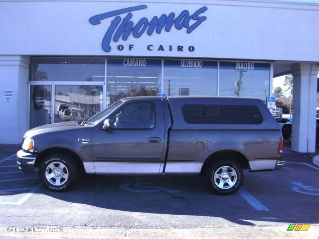 2002 F150 XLT Regular Cab - Dark Shadow Grey Metallic / Medium Graphite photo #1