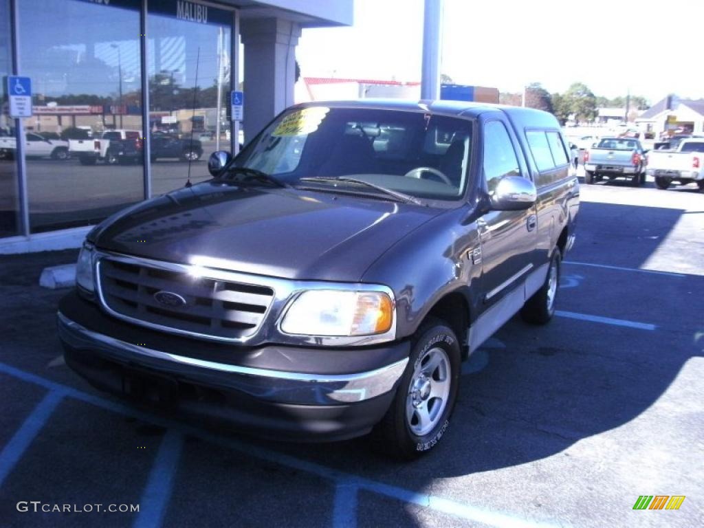 2002 F150 XLT Regular Cab - Dark Shadow Grey Metallic / Medium Graphite photo #2