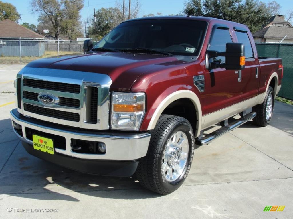 Royal Red Metallic 2009 Ford F250 Super Duty Lariat Crew Cab 4x4 Exterior Photo #42376083