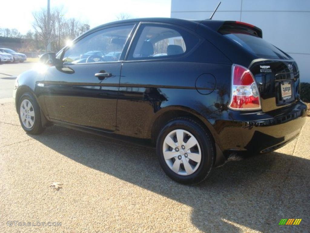 2009 Accent GS 3 Door - Ebony Black / Gray photo #4