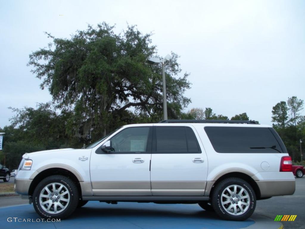 White Platinum Tri-Coat 2011 Ford Expedition EL King Ranch Exterior Photo #42386119
