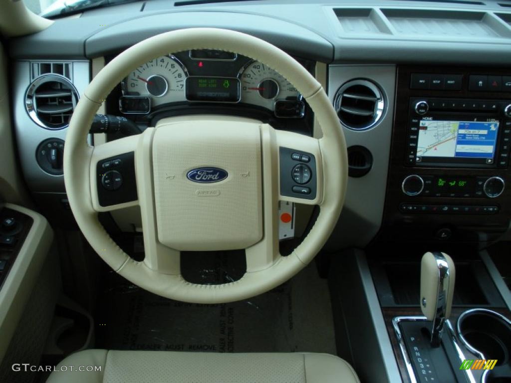 2011 Ford Expedition EL XLT Camel Steering Wheel Photo #42386515