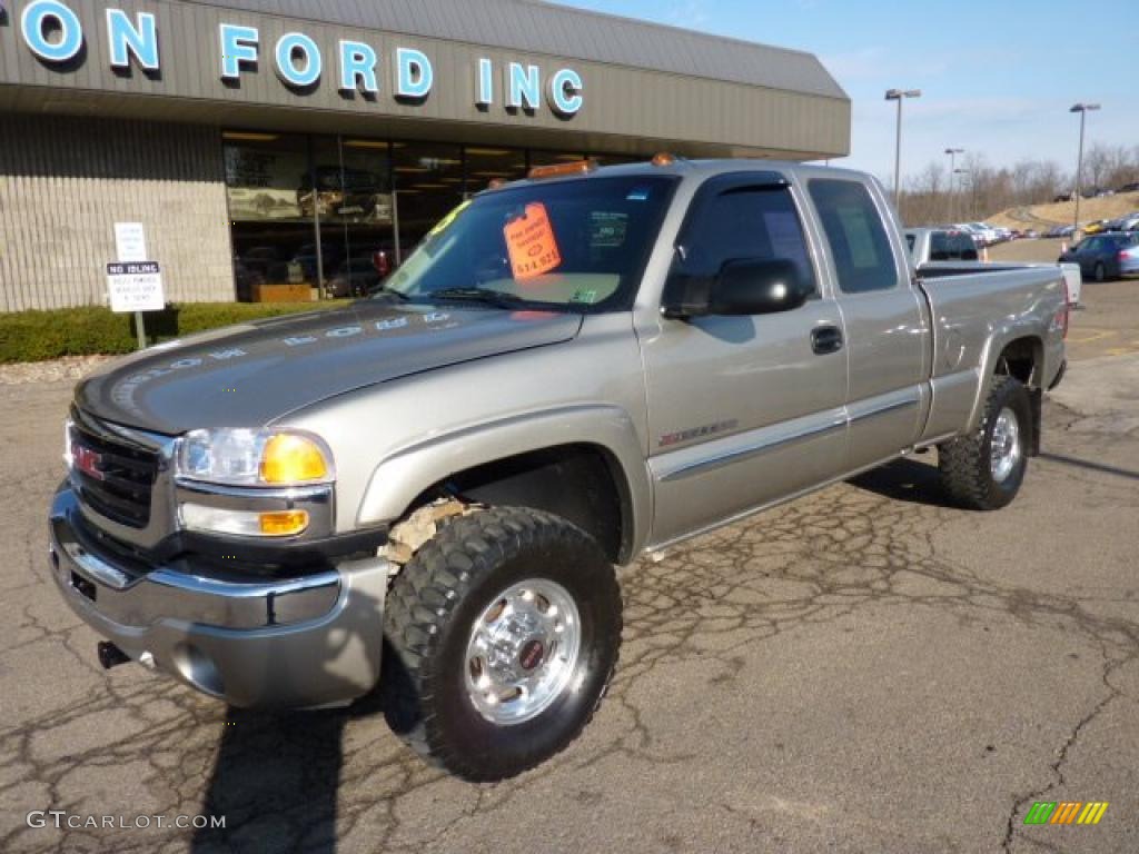 2003 Sierra 2500HD SLE Extended Cab 4x4 - Pewter Metallic / Neutral photo #8