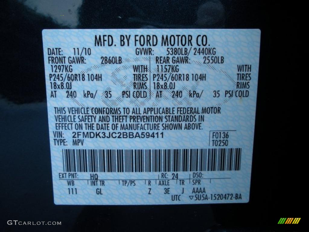 2011 Edge Color Code HQ for Mediterranean Blue Metallic Photo #42387703