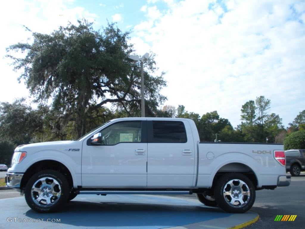 2011 F150 Lariat SuperCrew 4x4 - Oxford White / Pale Adobe photo #2